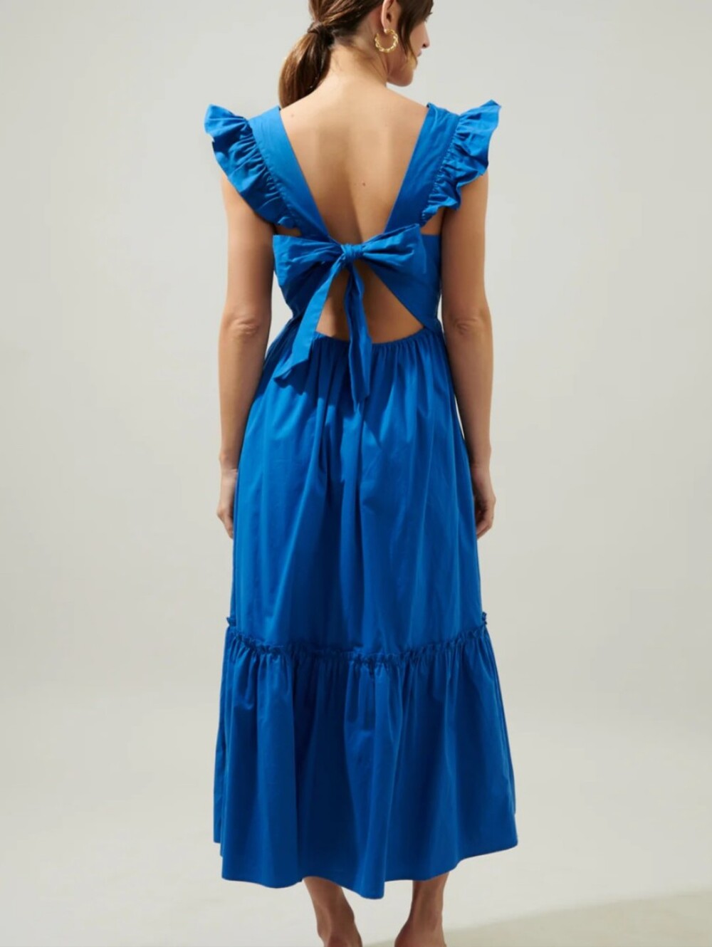Cobalt Blue Ruffled Tiered Maxi Dress